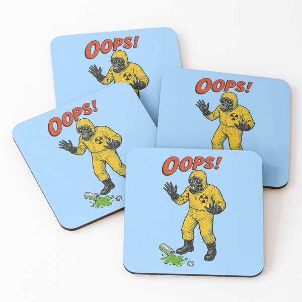 Item preview, Vintage Toxic Spill Scene – Hazmat Worker “OOPS!” Retro Illustration designed and sold by The Devil's Bargain.