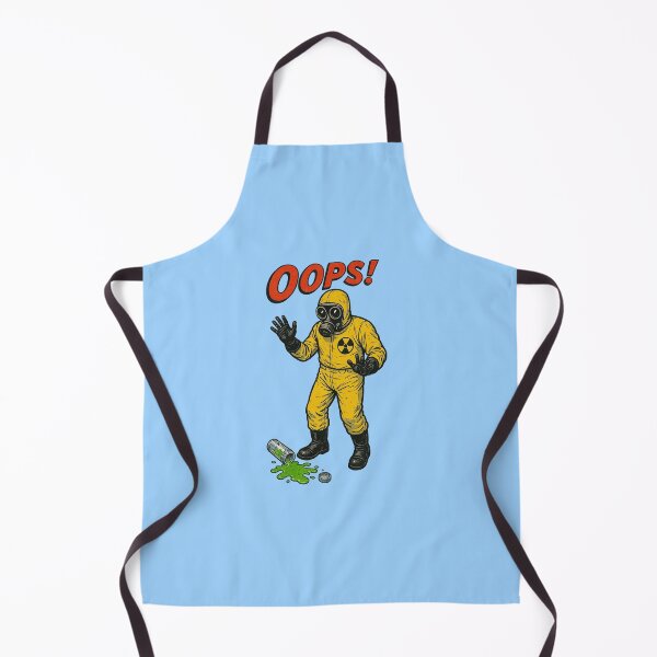 Item preview, Vintage Toxic Spill Scene – Hazmat Worker “OOPS!” Retro Illustration designed and sold by The Devil's Bargain.