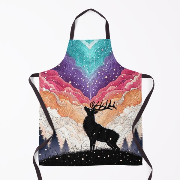 Item preview, Cosmic Aurora Elk Galaxy Forest Art designed and sold by BigBlueArt.