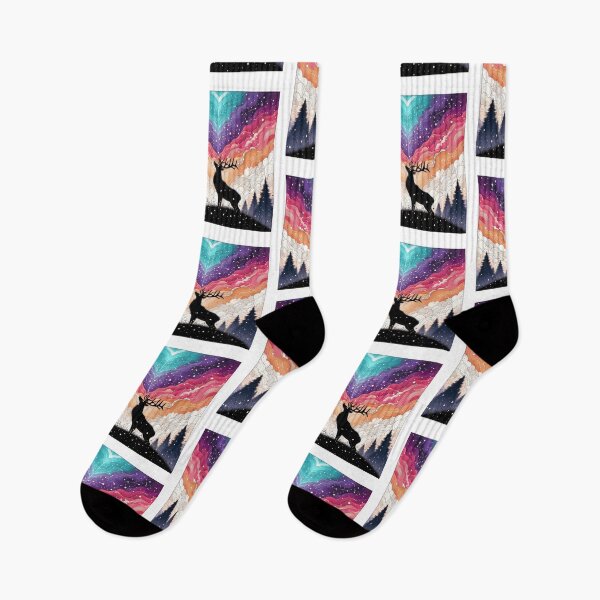 Item preview, Cosmic Aurora Elk Galaxy Forest Art designed and sold by BigBlueArt.
