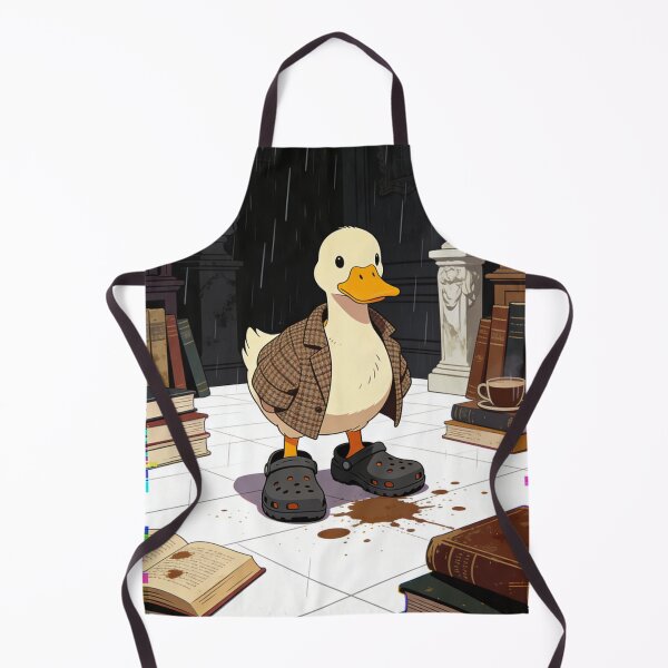 Item preview, Rainy Day Dark Academia Duck Wearing Clogs | Whimsical Library Scholar Bird Art designed and sold by Cherrydora.