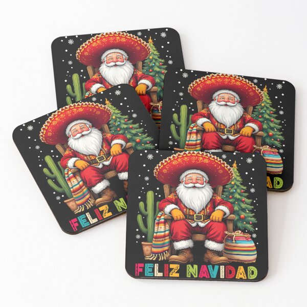 Item preview, Feliz Navidad Santa Claus Wearing Sombrero and Serape Graphic designed and sold by SuziLope.