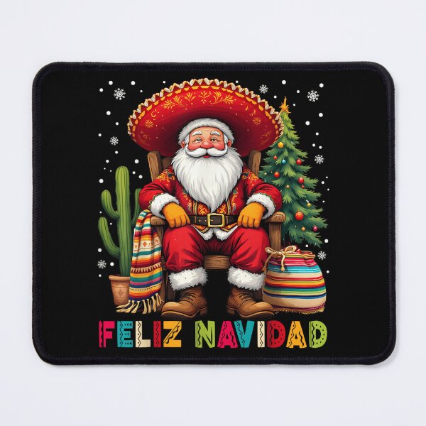 Item preview, Feliz Navidad Santa Claus Wearing Sombrero and Serape Graphic designed and sold by SuziLope.