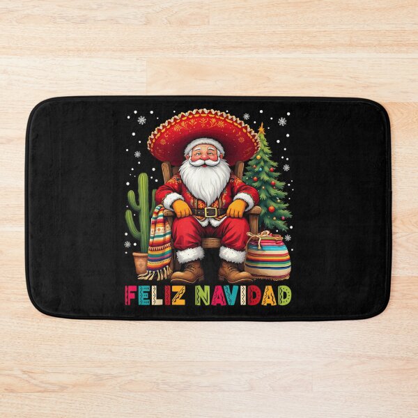 Item preview, Feliz Navidad Santa Claus Wearing Sombrero and Serape Graphic designed and sold by SuziLope.