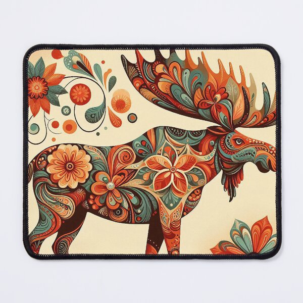 Item preview, Moose with Thai Floral Grace designed and sold by Vanich-Panich.