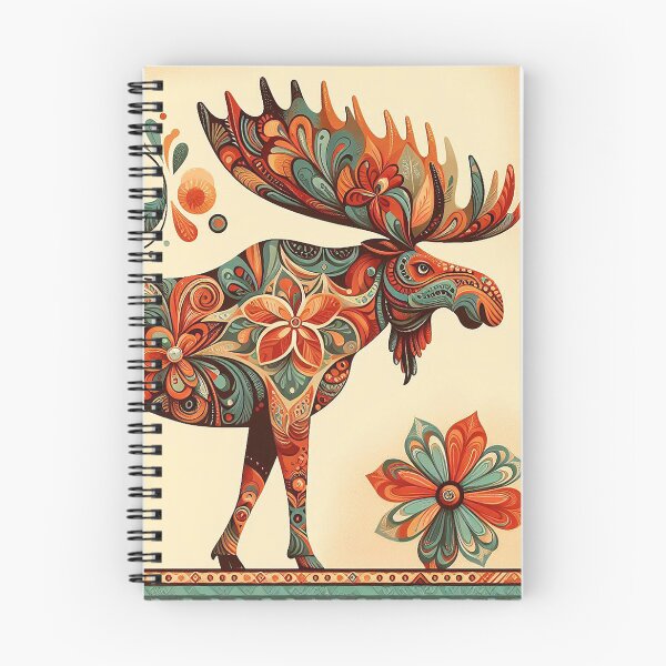 Item preview, Moose with Thai Floral Grace designed and sold by Vanich-Panich.