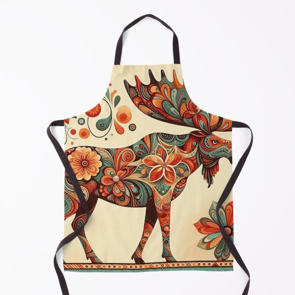 Item preview, Moose with Thai Floral Grace designed and sold by Vanich-Panich.