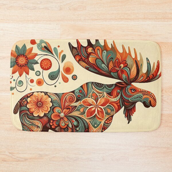 Item preview, Moose with Thai Floral Grace designed and sold by Vanich-Panich.