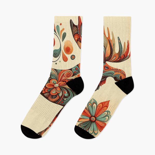 Item preview, Moose with Thai Floral Grace designed and sold by Vanich-Panich.