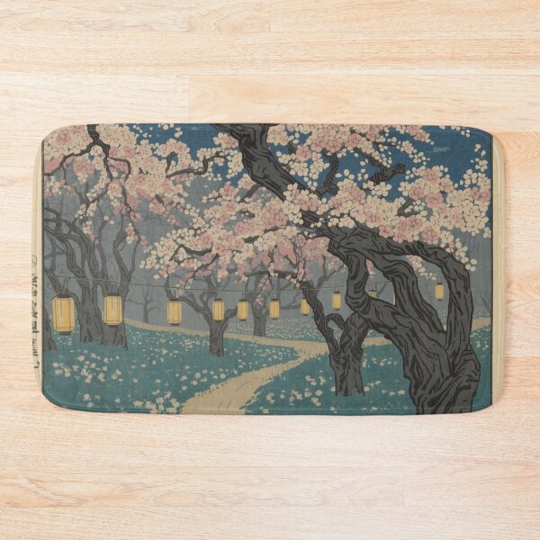 Item preview, Japanese Ukiyo-e Plum Blossom Night Scene - Traditional Woodblock Art Lantern Festival Aesthetic designed and sold by Vandy Fullam.