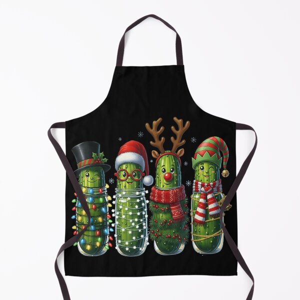 Item preview, Cute Christmas Pickles Wearing Festive Holiday Accessories and Lights designed and sold by Aladino Tamayo.