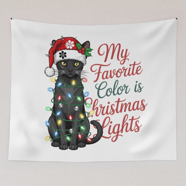 Item preview, My Favorite Color Is Christmas Lights Black Cat Lover designed and sold by BernoNickel.