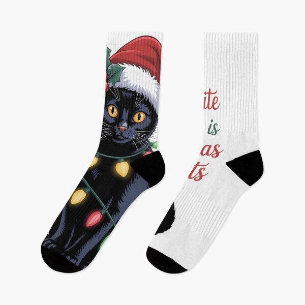 Item preview, Black Cat My Favorite Color Is Christmas Lights Graphic designed and sold by BernoNickel.