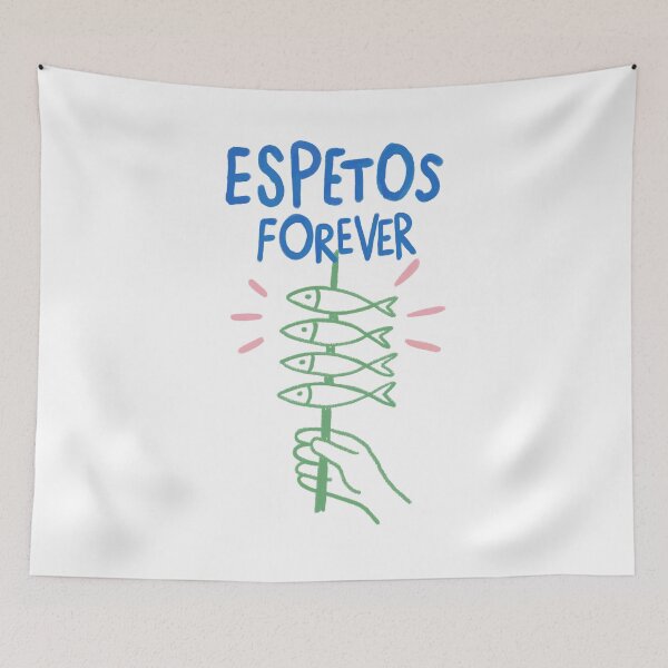 Item preview, Espetos Forever – Málaga Sardines Spanish Food Illustration with Hand Drawn Fish Skewer Design designed and sold by Tropical Blood.