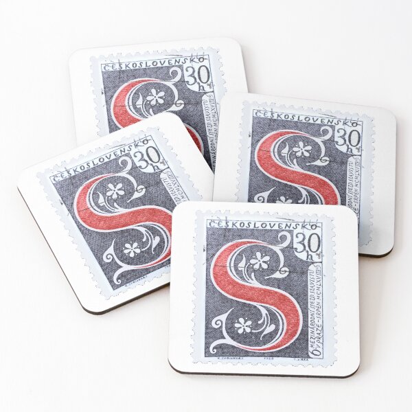Item preview, Czechoslovakia Red S Vintage Postage Stamp designed and sold by red-amber65.