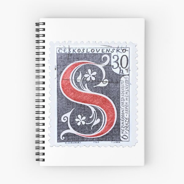 Item preview, Czechoslovakia Red S Vintage Postage Stamp designed and sold by red-amber65.