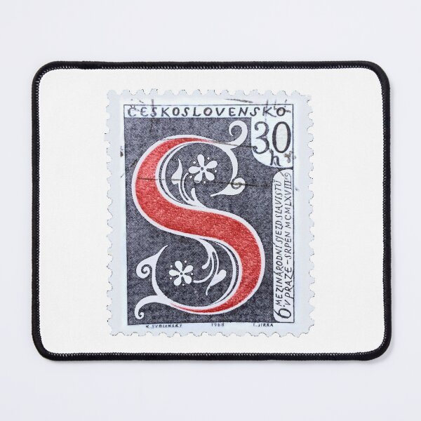 Item preview, Czechoslovakia Red S Vintage Postage Stamp designed and sold by red-amber65.