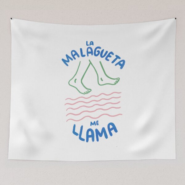 Item preview, La Malagueta Me Llama – Málaga Beach Spanish Quote with Hand Drawn Summer Illustration  designed and sold by Tropical Blood.