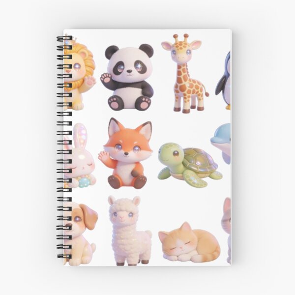 Item preview, Lindo equipo de animales kawaii: set de pegatinas de animales chibi pastel designed and sold by MiniPrintMagic.