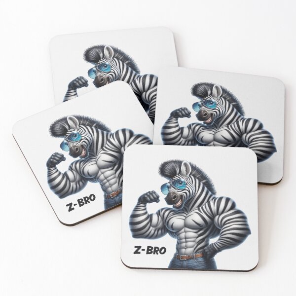 Item preview, Z-BRO Cool Muscular Zebra with Sunglasses designed and sold by QuirkySpark.