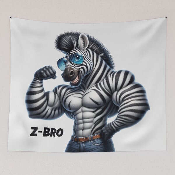 Item preview, Z-BRO Cool Muscular Zebra with Sunglasses designed and sold by QuirkySpark.