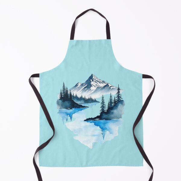 Item preview, Blue Mountain Lake Watercolor Landscape designed and sold by Kruti Collection.