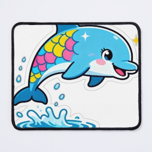 Item preview, Cute Smiling Dolphin Sticker – Ocean Animal Art designed and sold by MiniPrintMagic.