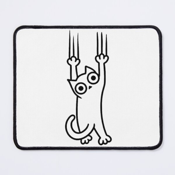 Item preview, Hanging Cat Doodle Funny Minimalist Line Art Cute Kitty Pet Lover Sticker Cartoon Black and White designed and sold by HimBoo.
