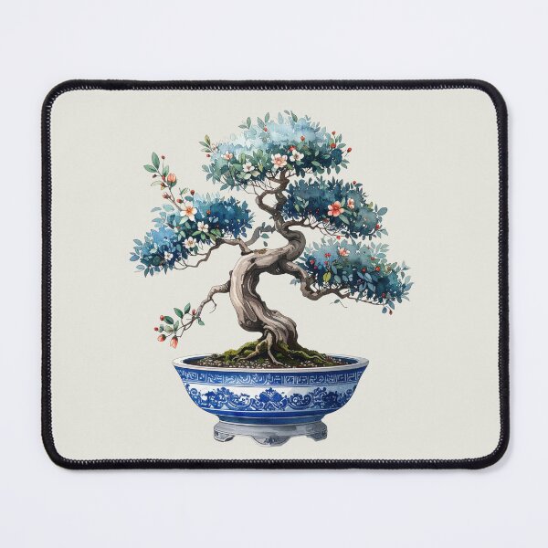 Item preview, Flowering bonsai in a blue ceramic bowl designed and sold by LiskoDesign.