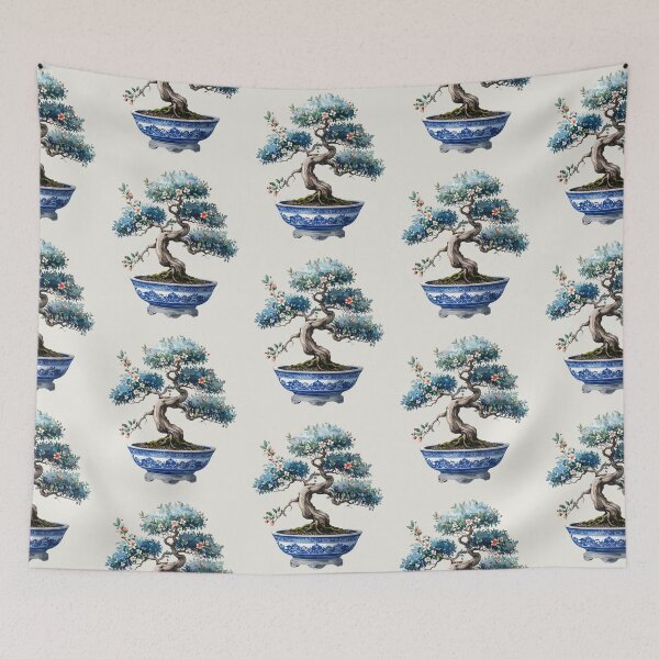 Item preview, Flowering bonsai in a blue ceramic bowl designed and sold by LiskoDesign.