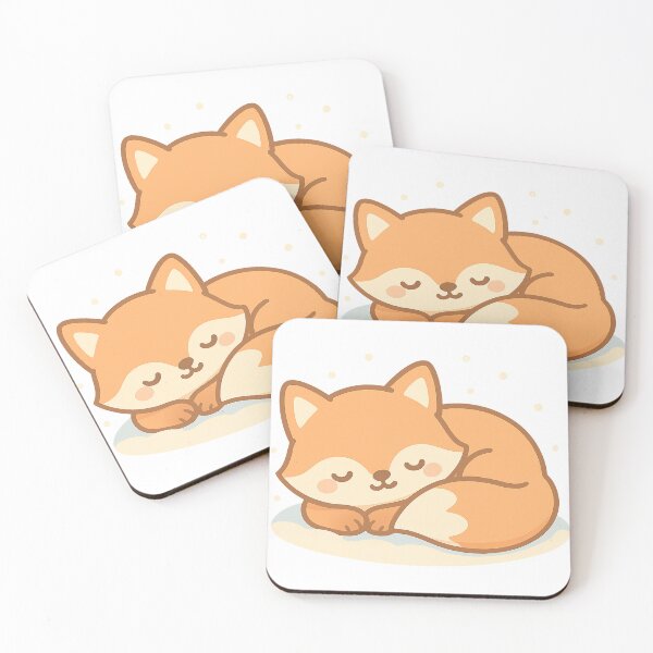 Item preview, Kawaii Sleeping Fox in Snow – Cozy Winter Illustration designed and sold by Fernova.