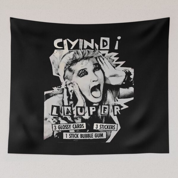 Item preview,  Cyndi Lauper Bubble Gum Pack By Topps 3 Glossy Cards 3 Stickers 1 Stick Bubble Gum designed and sold by RichardMeiweat.