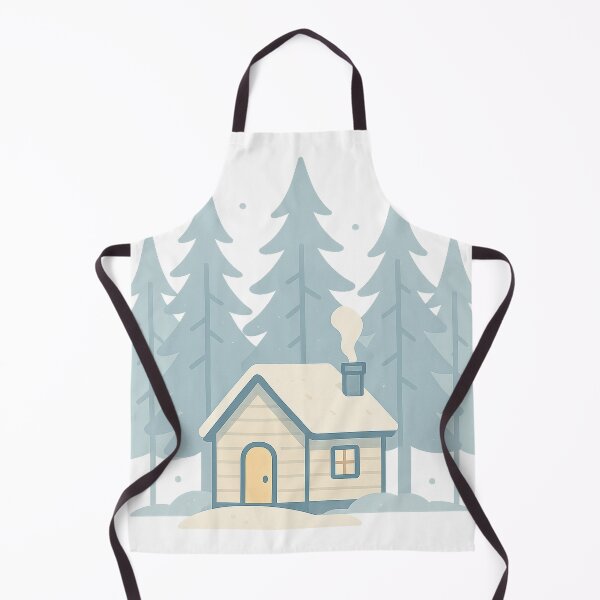 Item preview, Tiny Winter Cabin with Pines – Minimal Cozy Landscape designed and sold by Fernova.