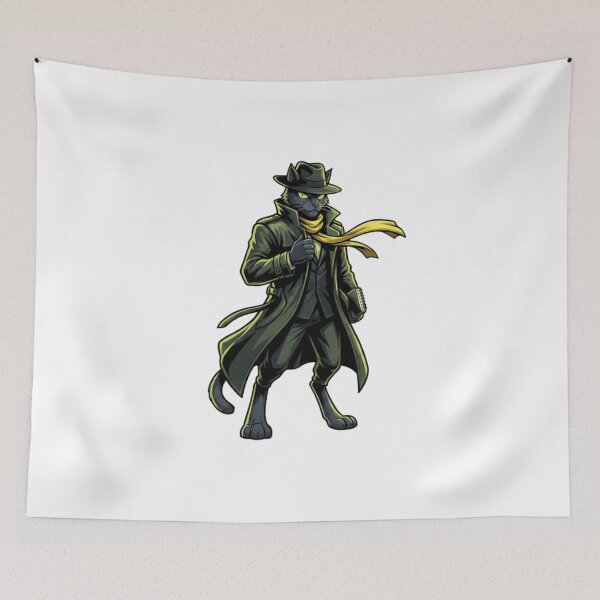 Item preview, Film Noir Black Cat Detective in Japanese Digital Art designed and sold by Zippy Creation.
