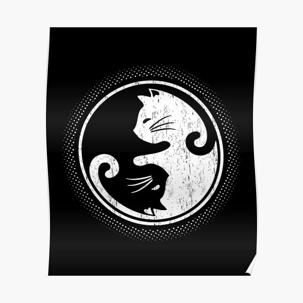 Posters Sur Le Theme Yin Yang Chat Redbubble