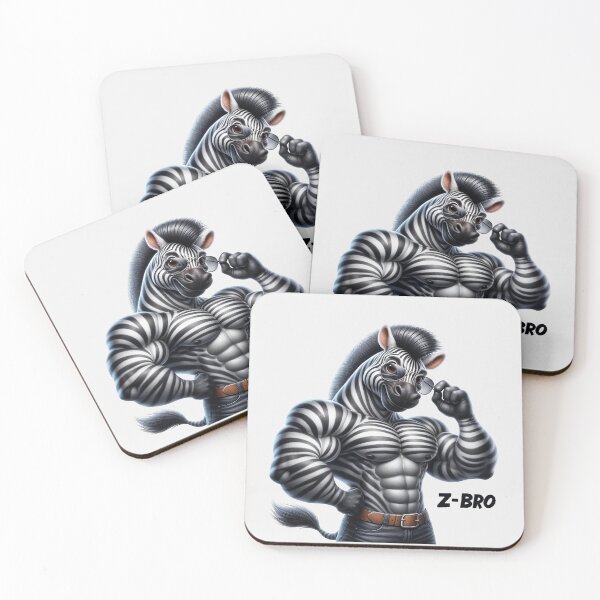Item preview, Z-BRO Cool Muscle Zebra with Sunglasses designed and sold by QuirkySpark.