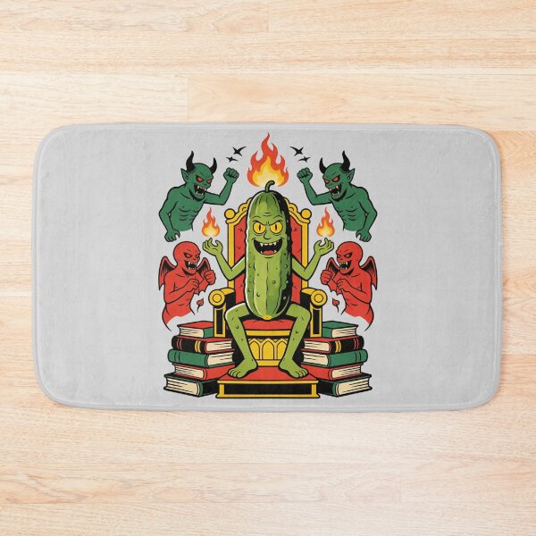 Item preview, Evil Cucumber King on Occult Throne | Vintage Traditional Tattoo Style Cartoon Art designed and sold by Cherrydora.