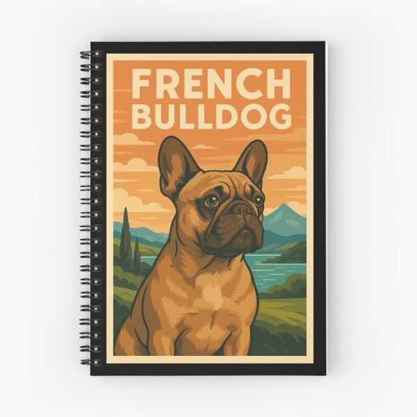 Item preview, French Bulldog Retro Landscape Art designed and sold by Flying Doggo.