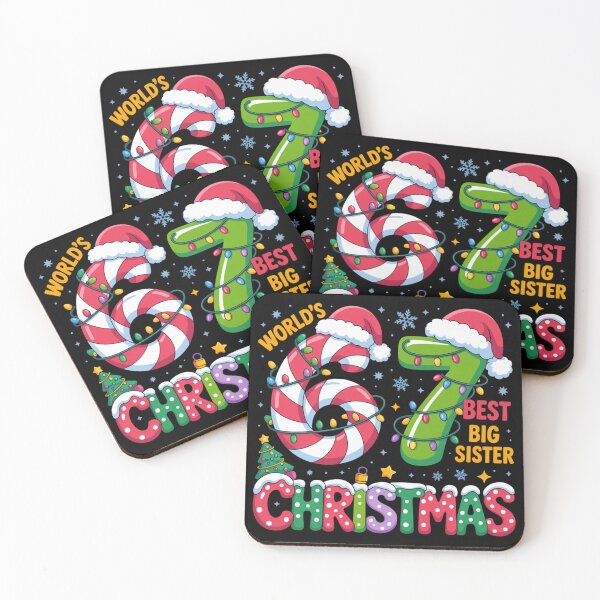 Item preview, Copy of World’s Best Big Sister Christmas Candy Cane 6 7 Cute Holiday Lights Design T-Shirt  designed and sold by podlook.