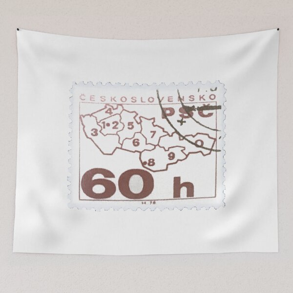 Item preview, Czech Republic Map In Brown Vintage Postage Stamp designed and sold by red-amber65.
