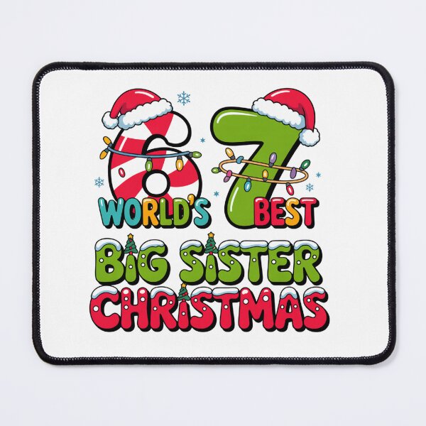 Item preview, Copy of World’s Best Big Sister Christmas Candy Cane 6 7 Cute Holiday Lights Design T-Shirt designed and sold by podlook.