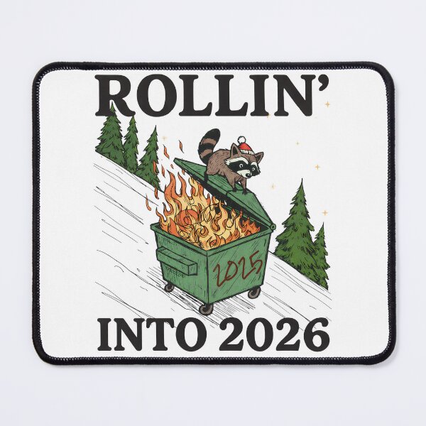 Item preview, Rollin' into 2026 Snarky New Year Funny Raccoon Feral Sarcastic Holiday designed and sold by ivotee.