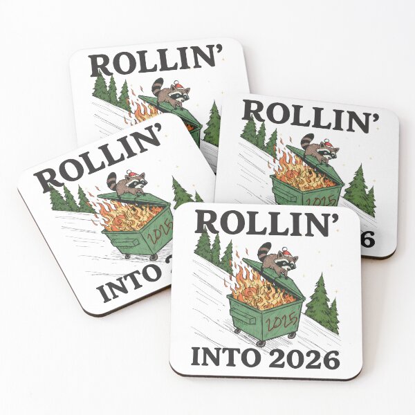 Item preview, Rollin' into 2026 Snarky New Year Funny Raccoon Feral Sarcastic Holiday designed and sold by ivotee.
