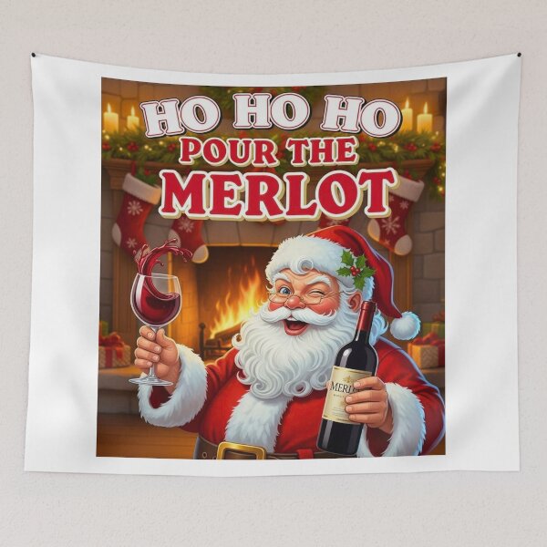 Item preview, HO HO HO Pour the Merlot - Funny Christmas  designed and sold by FitEnvy.