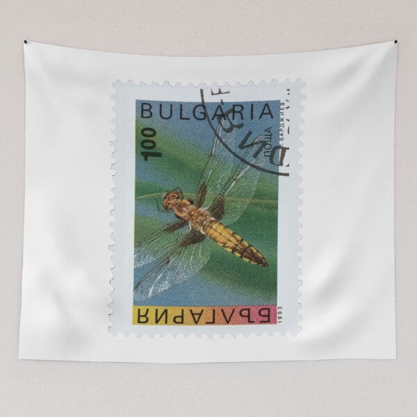 Item preview, Sello postal antiguo de libélula búlgara designed and sold by red-amber65.