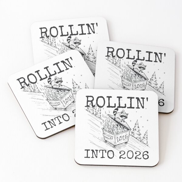 Item preview, Rollin' into 2026 Snarky New Year Funny Raccoon Feral Sarcastic Holiday designed and sold by ivotee.