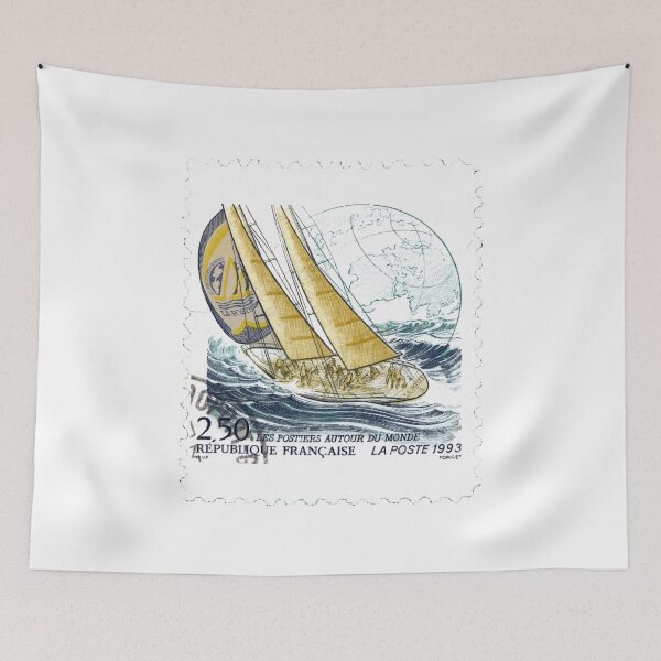 Item preview, French Republic Sailing Ship Postage Stamp designed and sold by red-amber65.