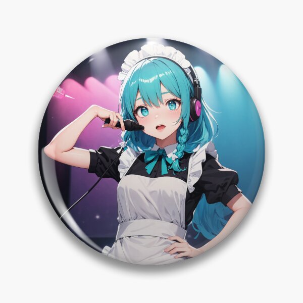 Item preview, Blue Hair Maid Idol - Singing Live Stage Performance Anime Art designed and sold by iloveanimechibi.