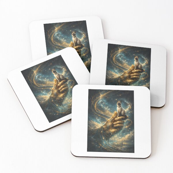 Item preview, The Golden Hand & the Siamese Guardian designed and sold by LovelyCatGalaxy.