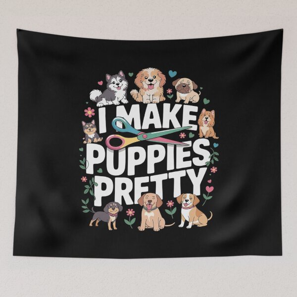 Item preview, I Make Puppies Pretty Dog Groomer Grooming Floral Dog  designed and sold by FadeOfThrone.